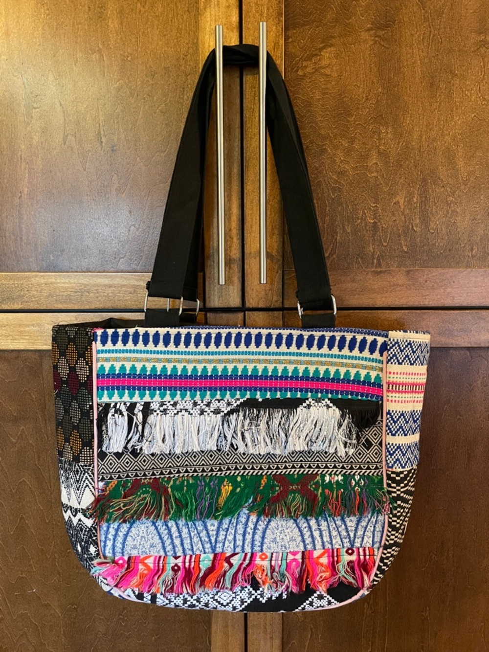 Bohemian Multi-Color Fringe Tote Bag